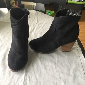 Suede black booties
